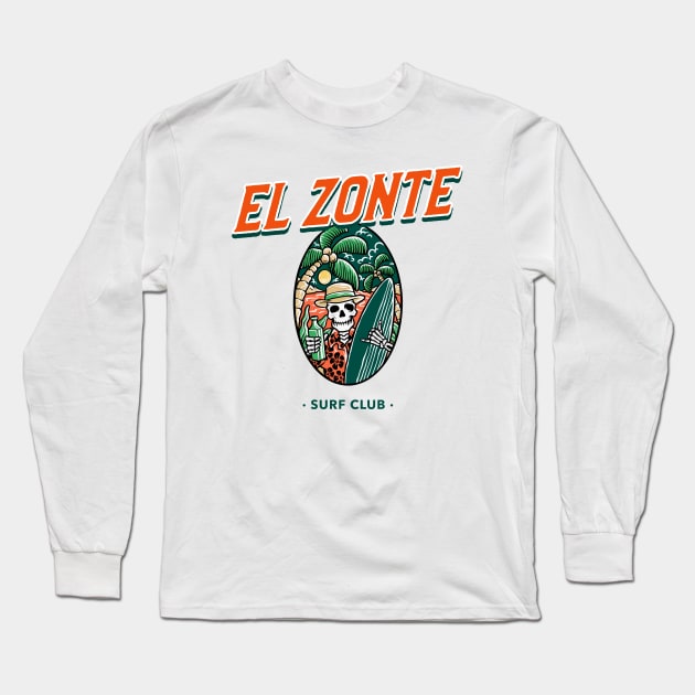 El Zonte Surf Club El Salvador Long Sleeve T-Shirt by Tip Top Tee's